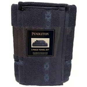 Pendleton ~ Tucson Star Navy ~ 100% Turkish Cotton ~ 3-piece Towel Set ~ New